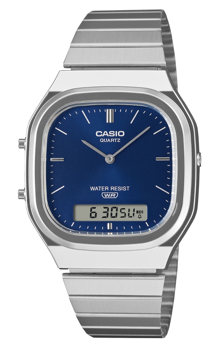 Casio Vintage Ana-Digi Unisex AQ-240E-2A2EF - Analog-digital-mix - Silver - Unisex - Rostfri stål - Akryl