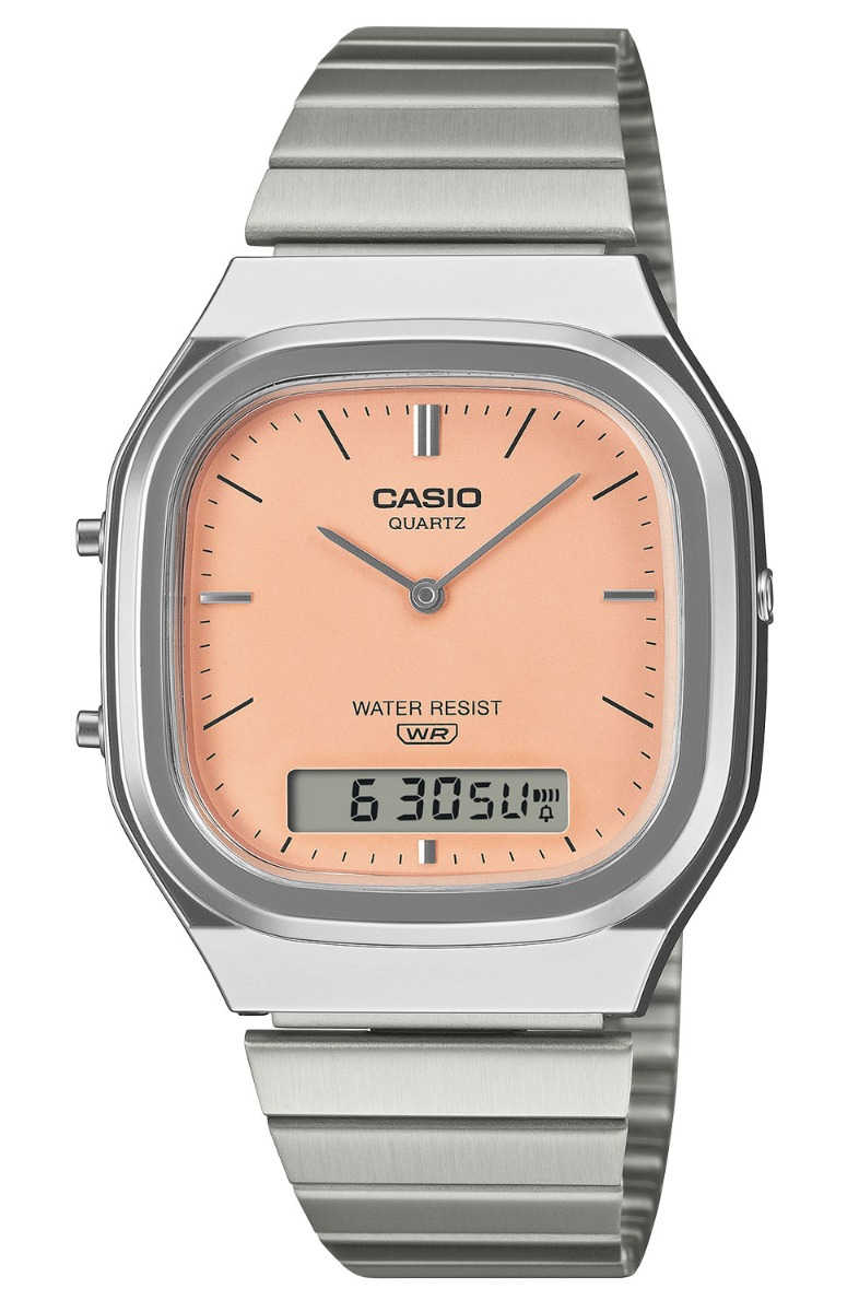 Casio Vintage AQ-240E-4AEF - Analog-digital-mix - Silver - Unisex - Rostfri stål - Resin