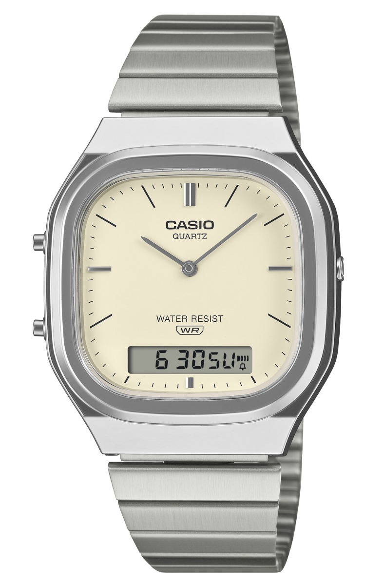 Casio Vintage AQ-240E-7A2EF - Analog-digital-mix - Silver - Unisex - Rostfri stål - Resin