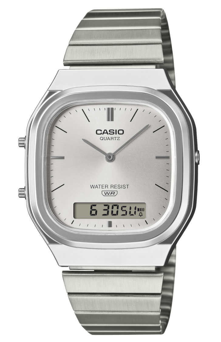 Casio Vintage AQ-240E-7AEF - Analog-digital-mix - Silver - Unisex - Rostfri stål - Akryl