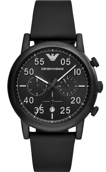 Emporio Armani Chronograph AR11133 - Quartz - Gunmetal - Herrklocka - Läder - Härdat mineralglas