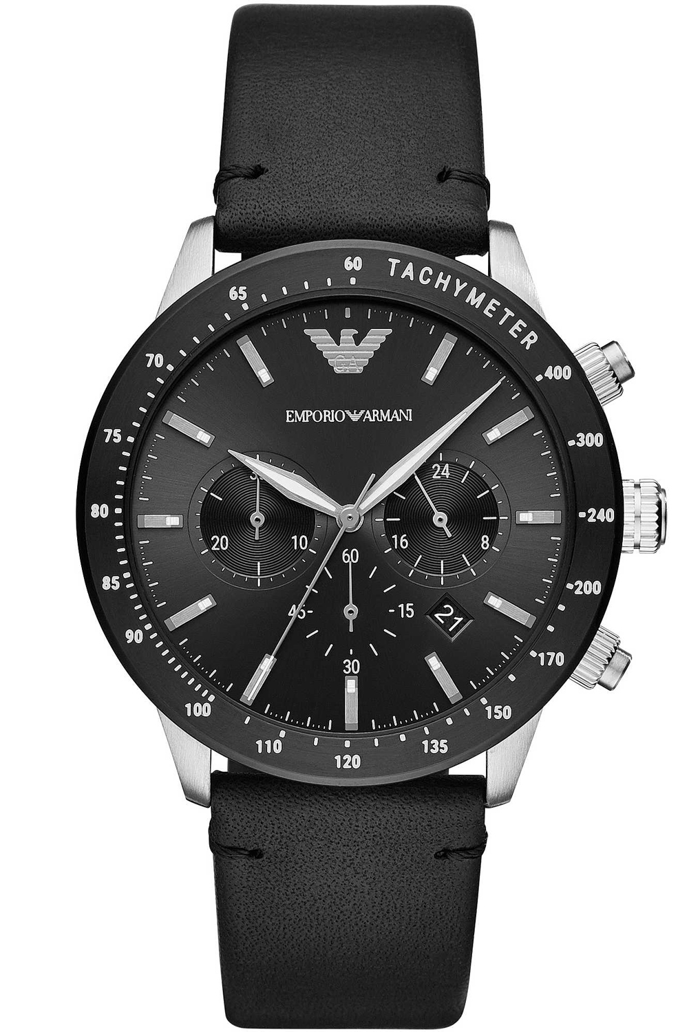 Emporio Armani Mario AR11243 - Quartz - Silver - Herrklocka - Läder - Härdat mineralglas