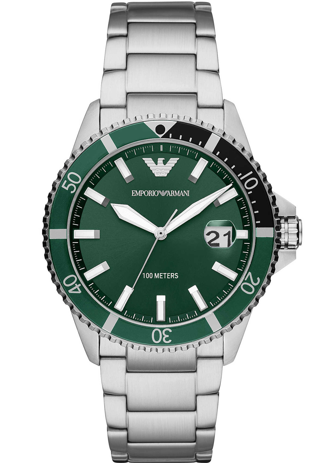 Emporio Armani Mario AR11338 - Quartz - Silver - Herrklocka - Rostfri stål - Härdat mineralglas