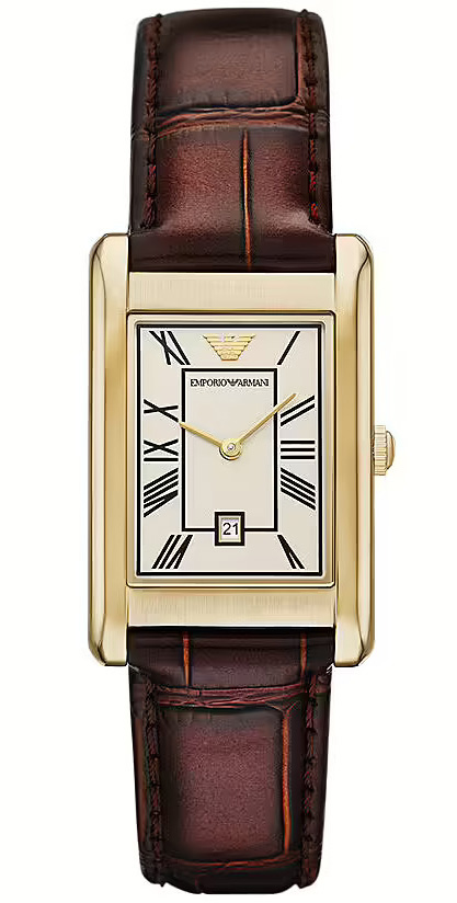 Emporio Armani Gino AR11665 - Quartz - Guld - Herrklocka - Läder - Härdat mineralglas