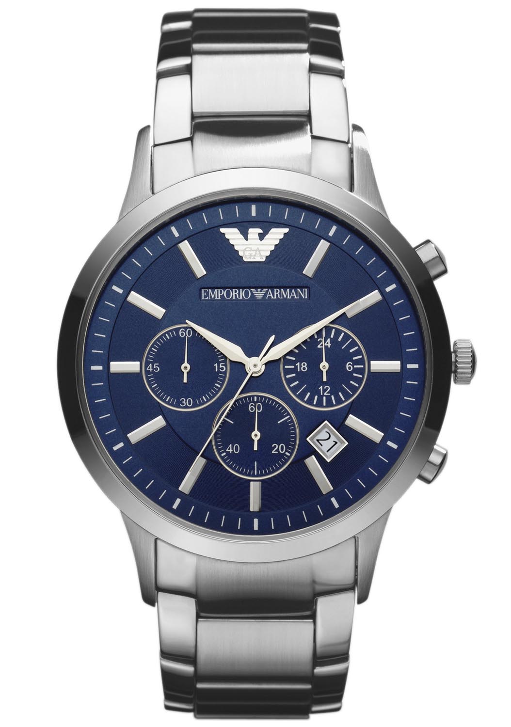 Emporio Armani Renato AR2448 - Quartz - Silver - Herrklocka - Rostfri stål - Härdat mineralglas