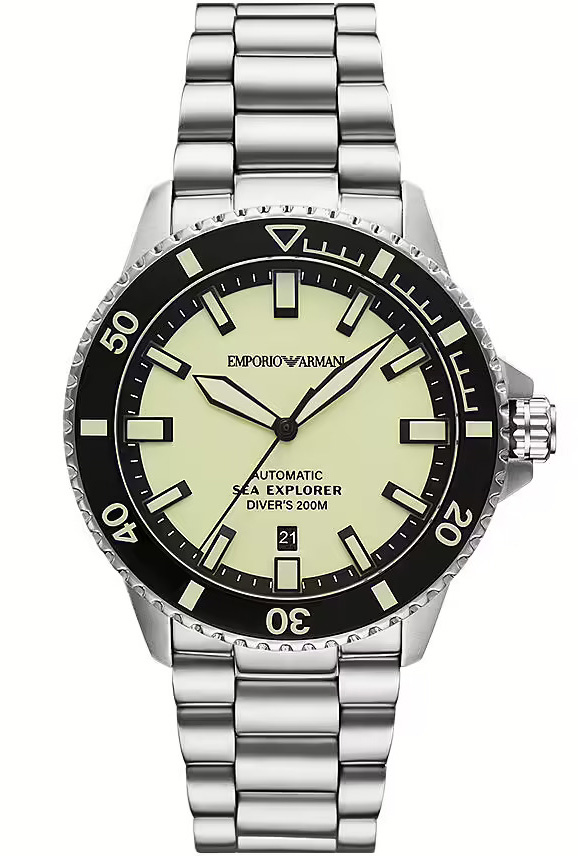 Emporio Armani Sea Explorer AR60083 - Automatisk - Silver - Herrklocka - Rostfri stål - Safir