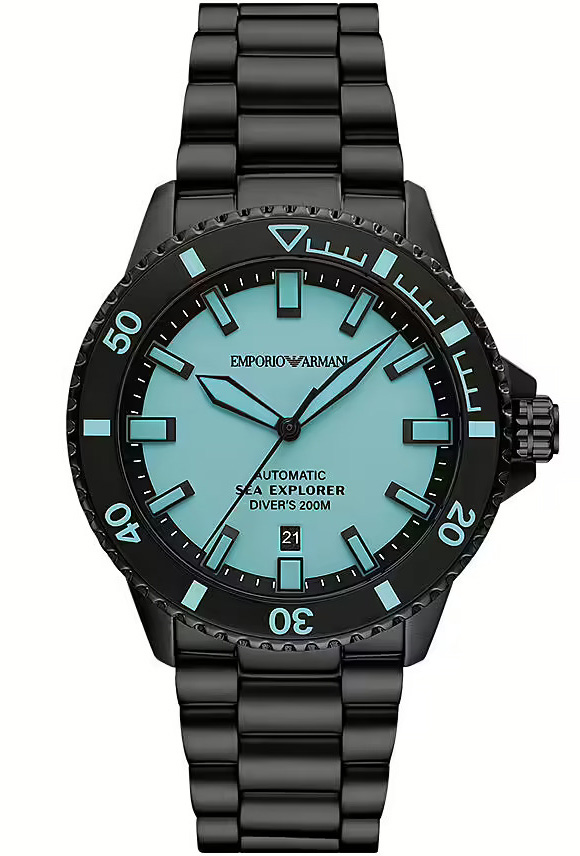 Emporio Armani Sea Explorer AR60084 - Automatisk - Svart - Herrklocka - Rostfri stål - Safir