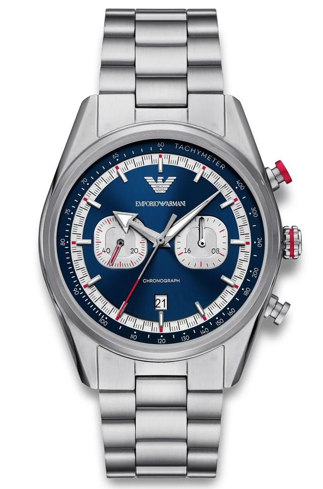 Emporio Armani Racer AR11676 - Quartz - Silver - Herrklocka - Rostfri stål - Härdat mineralglas