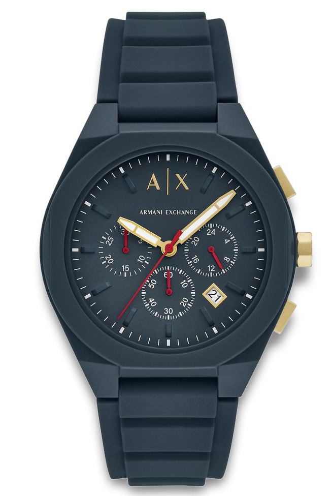 Armani Exchange Rafael - Quartz - Blå - Herrklocka - Silikon - Härdat mineralglas