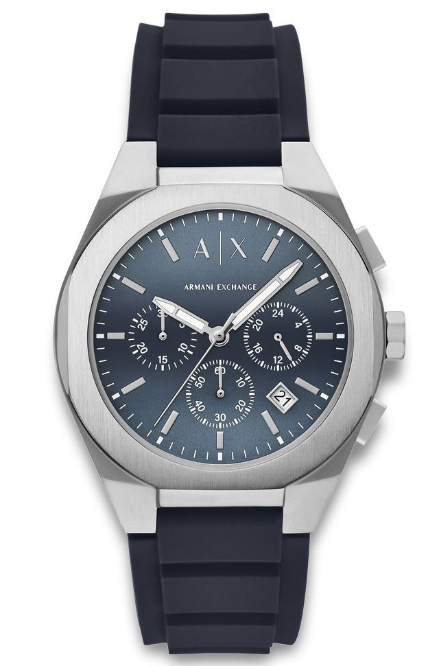Armani Exchange Rafael AX4185 - Quartz - Silver - Herrklocka - Silikon - Härdat mineralglas