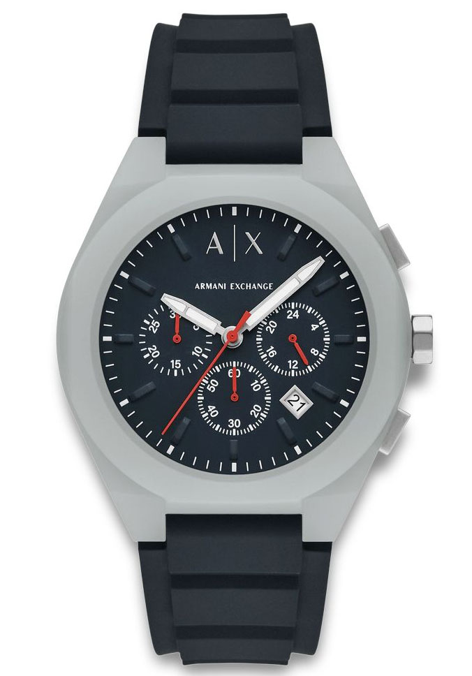 Armani Exchange Sync AX4172 - Quartz - Grå - Herrklocka - Gummi - Härdat mineralglas