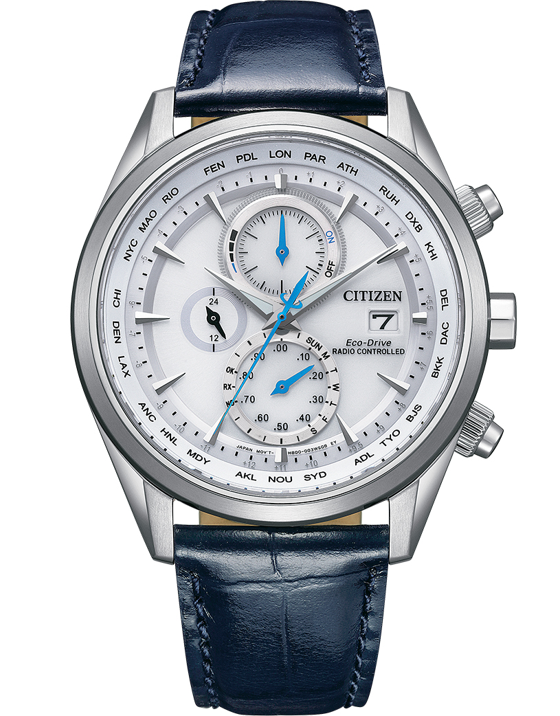 Citizen Eco-Drive Radio Controlled AT8260-18A - Quartz - Silver - Herrklocka - Läder - Safir