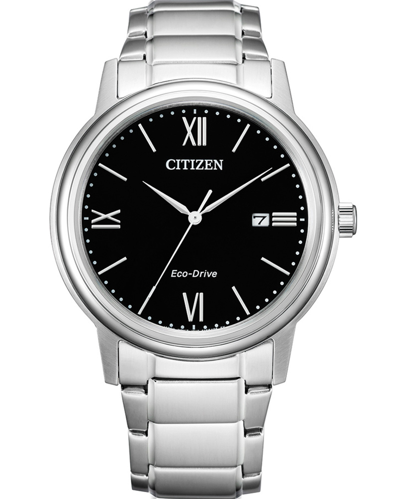 Citizen Eco-Drive herrklocka med svart urtavla och romerska siffror | AW1670-82E - Quartz - Silver - Herrklocka - Rostfri stål - Safir