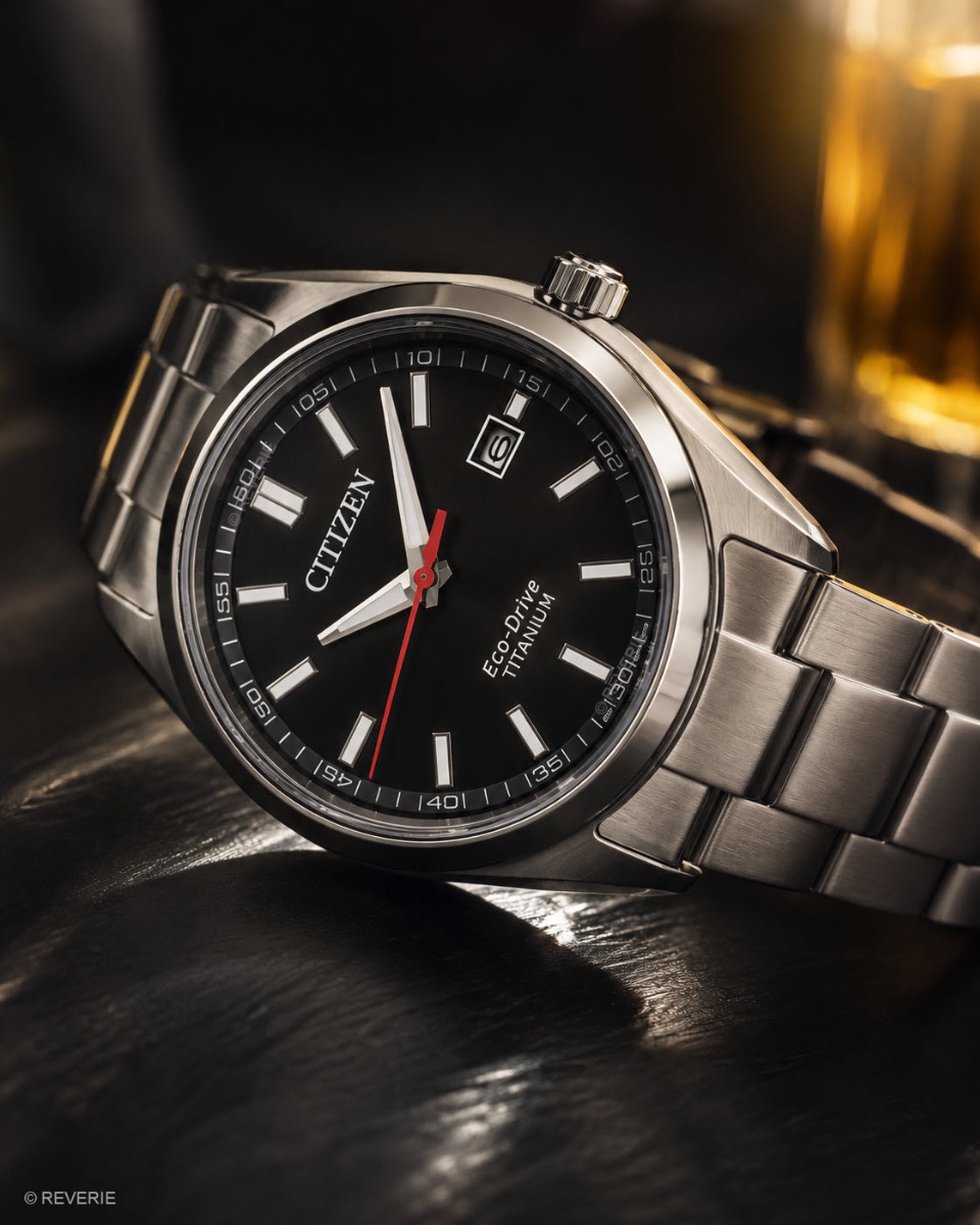 Citizen Mens Eco-Drive Black Super Titanium 40mm - Quartz - Silver - Herrklocka - Titan - Härdat mineralglas