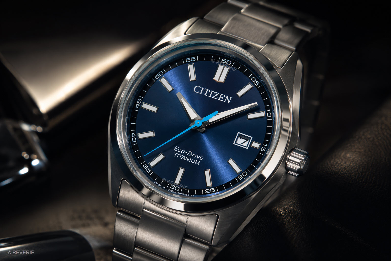 Citizen Mens Solar Blue Titanium 40mm - Quartz - Silver - Herrklocka - Titan - Härdat mineralglas