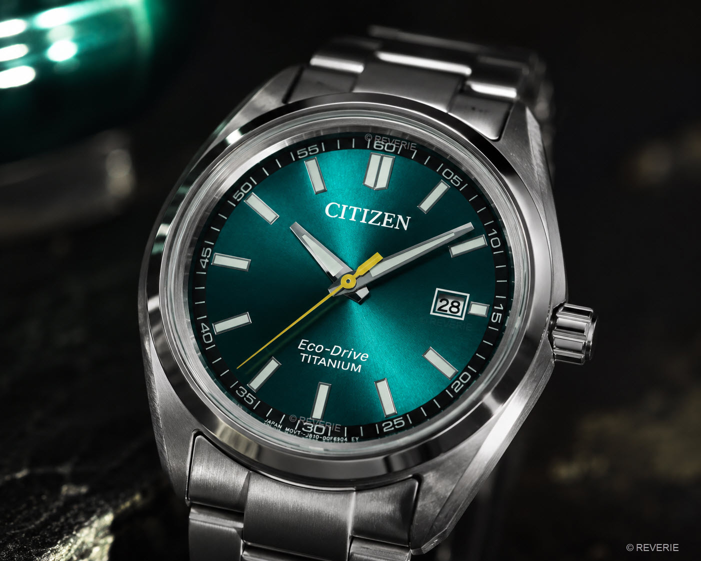 Citizen Mens Solar Aqua-Green Titanium 40mm - Quartz - Silver - Herrklocka - Titan - Härdat mineralglas