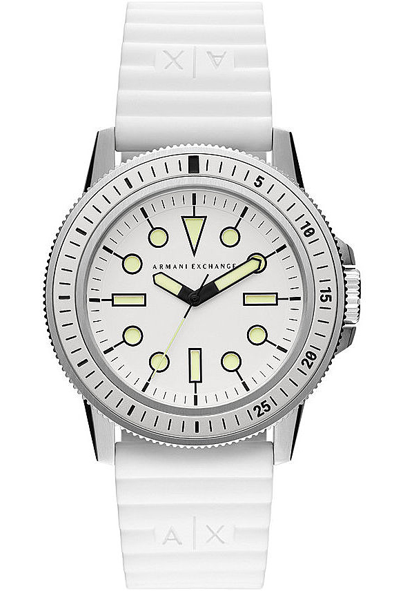 Armani Exchange Leonardo AX1850 - Quartz - Silver - Herrklocka - Silikon - Härdat mineralglas