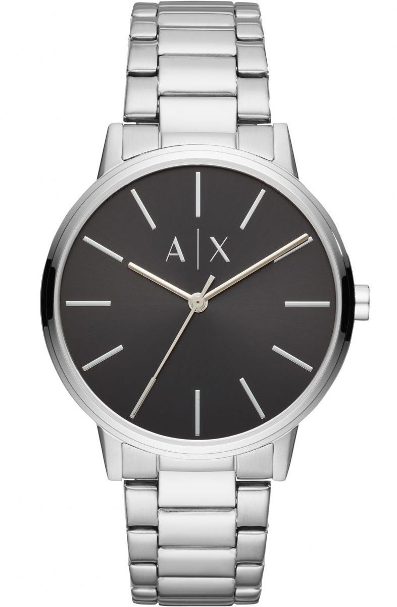 Hela klockan är minimalistisk, i silverfärgat stål... ren, svart urtavla - Armani Exchange Cayde AX2700 - Quartz - Silver - Herrklocka - Rostfri...