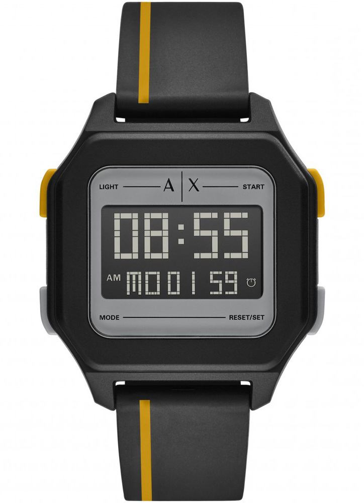 Armani Exchange Shell AX2957 - Digitalt - Svart - Herrklocka - Plast - Härdat mineralglas