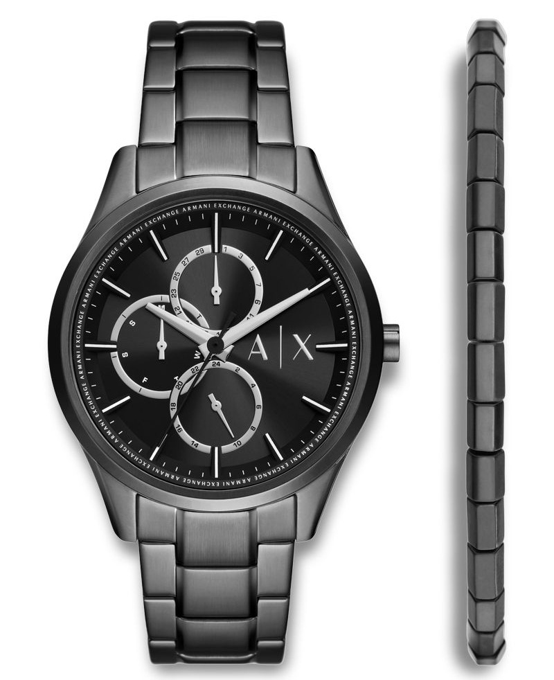 Armani Exchange Dante Set AX7154SET - Quartz - Svart - Herrklocka - Rostfri stål - Härdat mineralglas