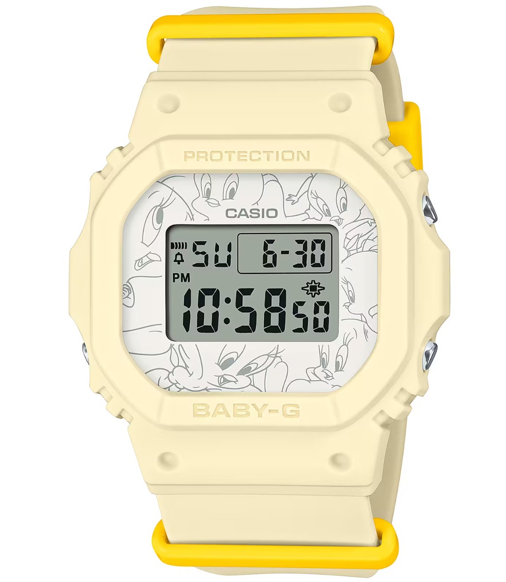 Casio | BABY-G Tweety Limited Edition digital klocka, Warner Bros. kollektion | BGD-565TW-5ER - Digitalt - Krämfärgat - Damklocka - Harts - Härdat...
