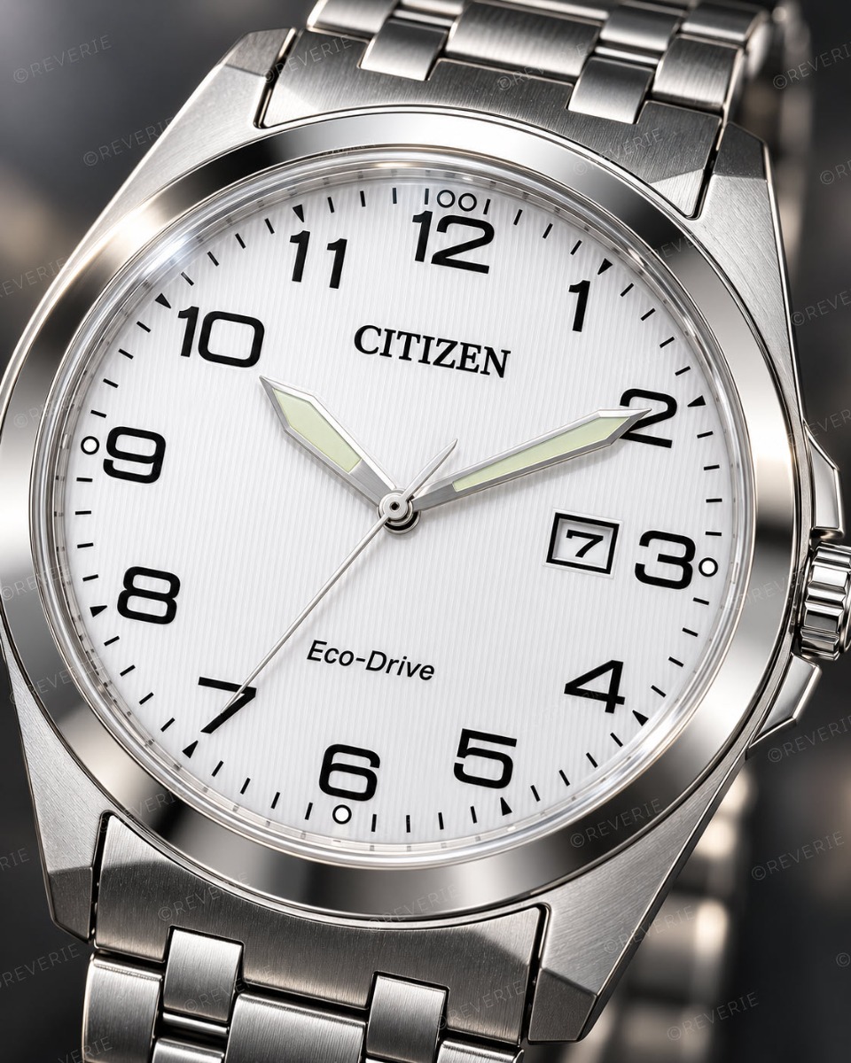Citizen herrklocka i stål med vit urtavla, solenergi och safirglas i 41mm - Quartz - Silver - Herrklocka - Rostfri stål - Safir