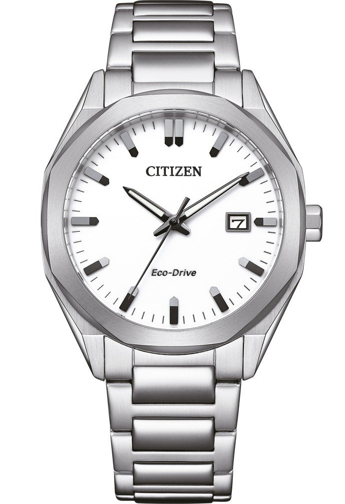 Citizen Eco-Drive unisex klocka i stål med E111 urverk och åttkantiga former | BM7620-83A - Quartz - Silver - Unisex - Rostfri stål - Härdat...