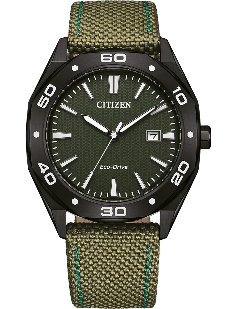 Citizen Eco-Drive Sport BM7635-01X - Quartz - Svart - Herrklocka - Textil - Härdat mineralglas