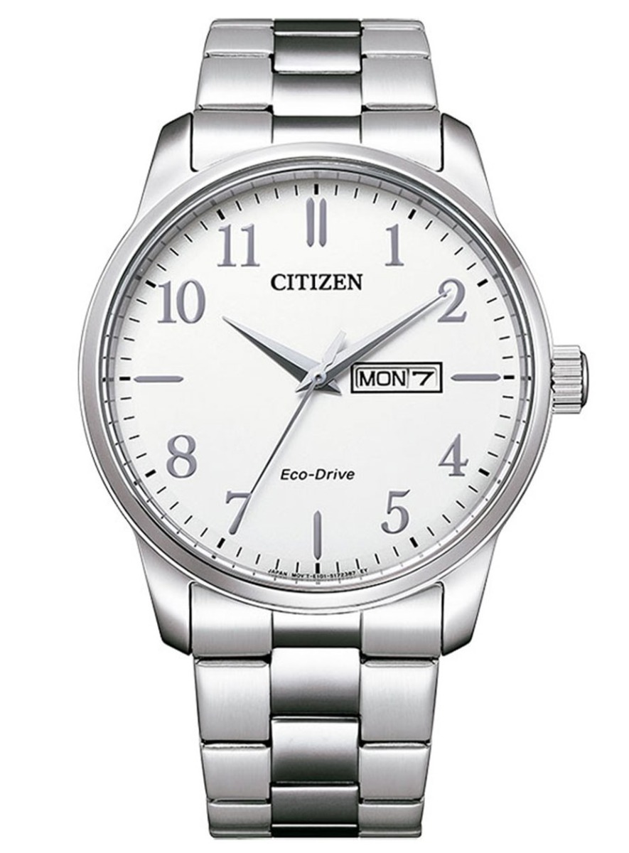 Citizen klassisk herrklocka med Eco-Drive och stållänk | BM8550-81A - Quartz - Silver - Herrklocka - Rostfri stål - Härdat mineralglas