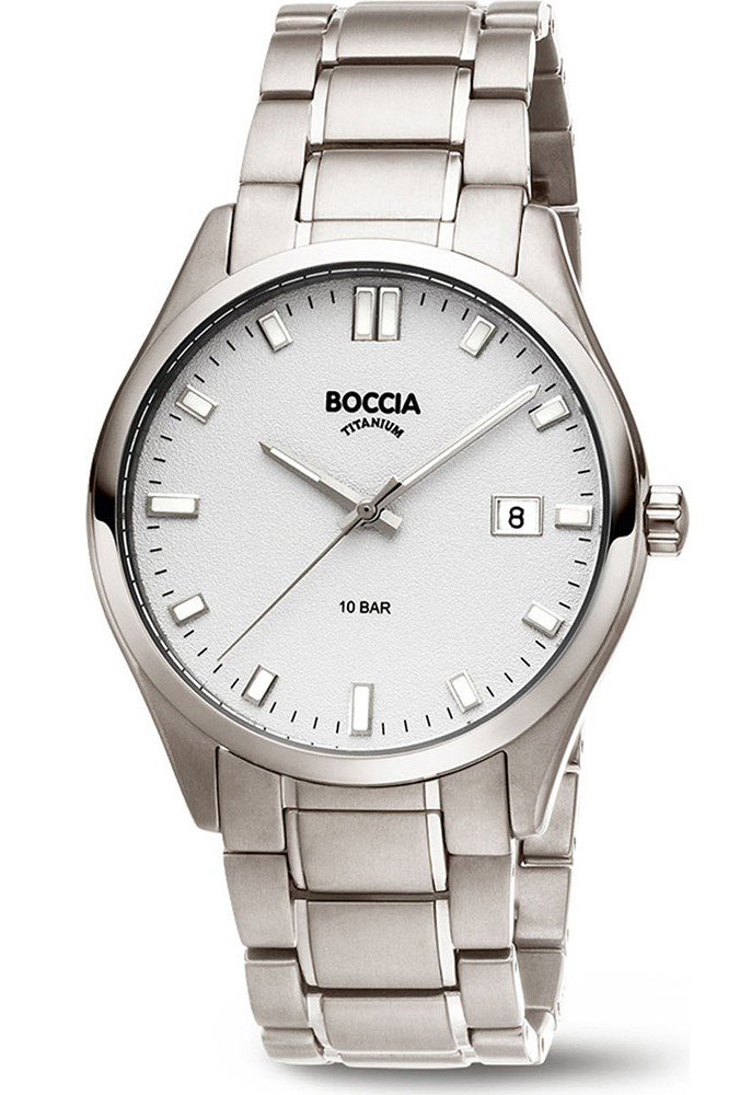 Boccia Titanium Mens 3669-03 - Quartz - Silver - Herrklocka - Titan - Härdat mineralglas