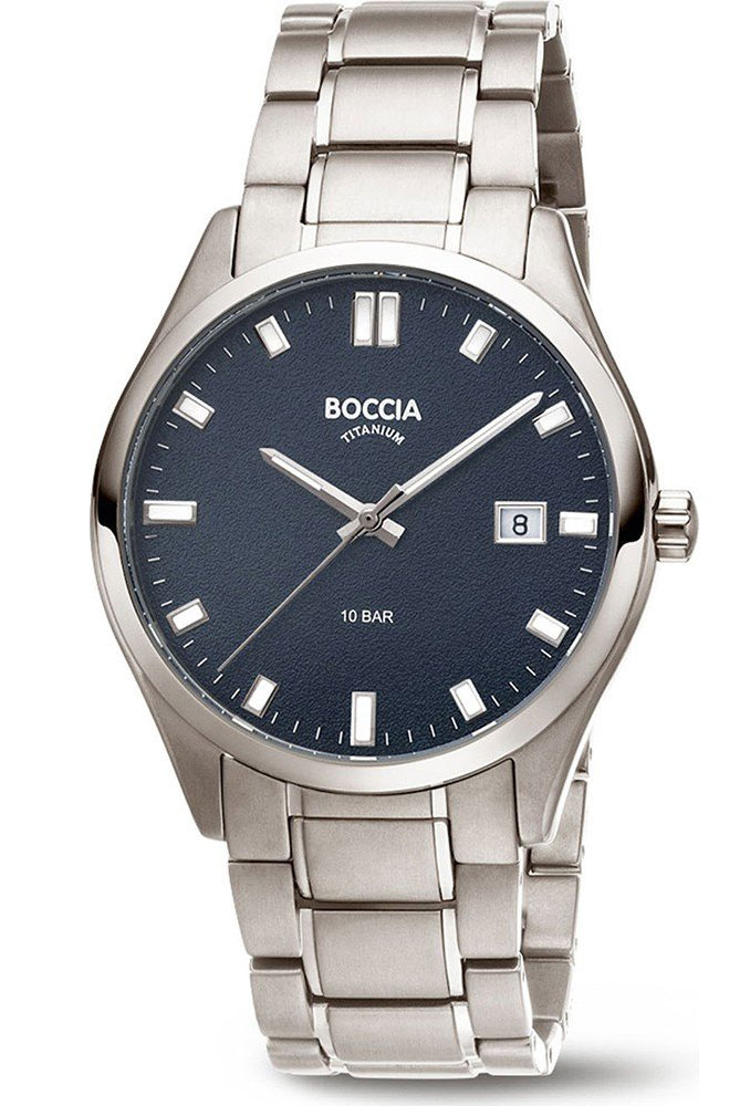 Boccia Titanium Mens 3669-04 - Quartz - Silver - Herrklocka - Titan - Härdat mineralglas