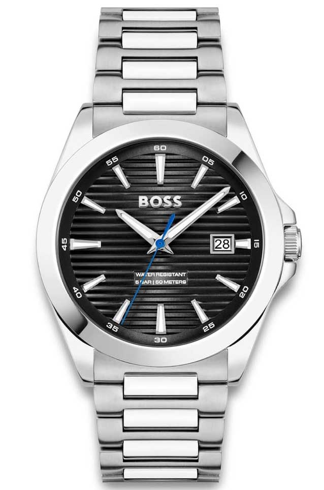 BOSS Strike 1514170 - Quartz - Silver - Herrklocka - Rostfri stål - Härdat mineralglas