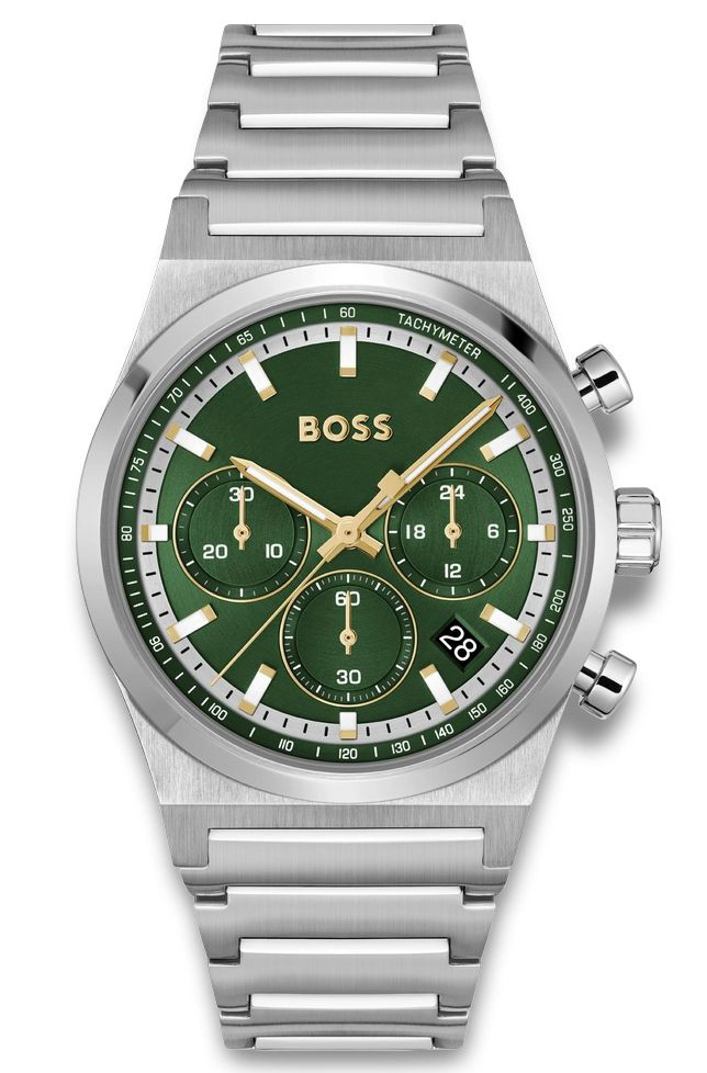 BOSS Candor Chrono 1514220 - Quartz - Silver - Herrklocka - Rostfri stål - Härdat mineralglas