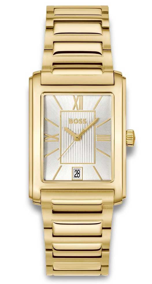 BOSS Desk 1514280 - Quartz - Guld - Unisex - Rostfri stål - Härdat mineralglas