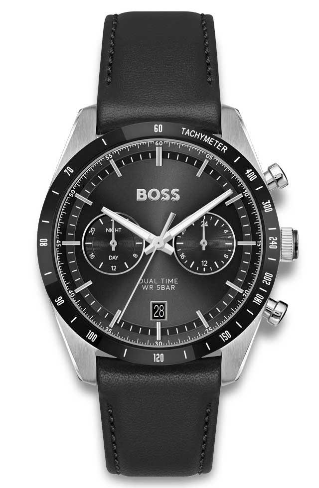 BOSS Sport Lux 1514284 - Quartz - Silver - Herrklocka - Läder - Härdat mineralglas