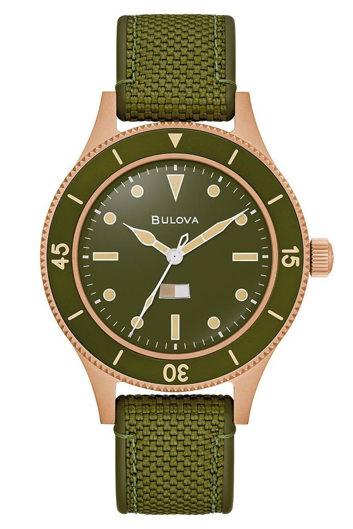 Bulova MIL-Ships 98A324 - Automatisk - Brons - Herrklocka - Silikon - Safir