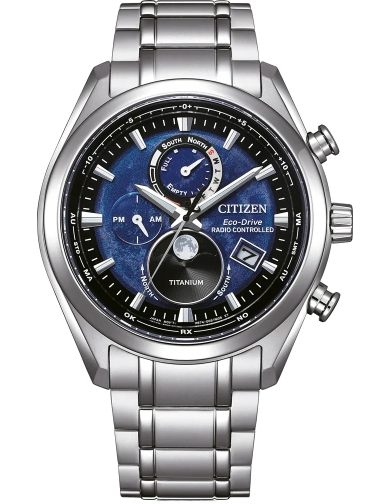 Citizen Tsuki-yomi titaniumklocka med Eco-Drive och månfasvisning | BY1010-81L - Quartz - Silver - Herrklocka - Titan - Safir