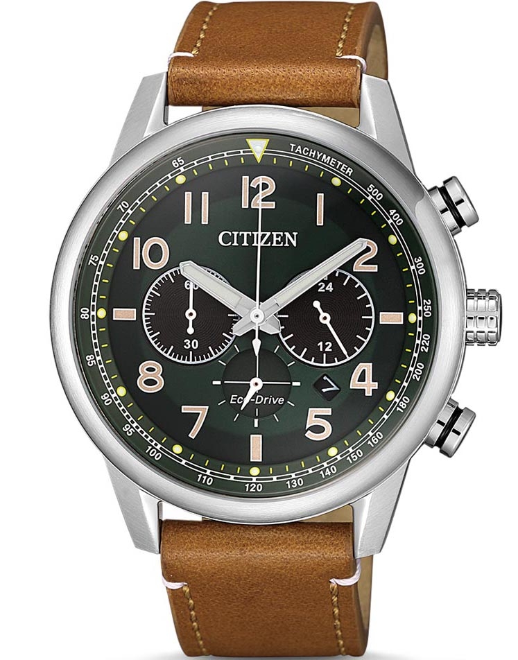 Datumvisning, 10 bar vattentäthet samt extra urtavla för 24-timmarsformat - Citizen Eco-Drive Plat Form Chronograph CA4420-21X - Quartz - Silver -...