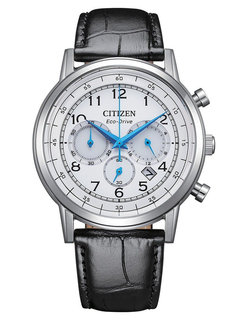Citizen Eco-Drive Chronograph CA4630-02A - Quartz - Silver - Herrklocka - Läder - Härdat mineralglas