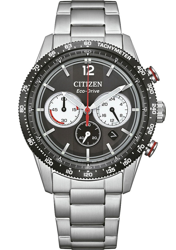 Citizen Eco Drive Chrono CA4714-55E - Quartz - Silver - Herrklocka - Rostfri stål - Härdat mineralglas