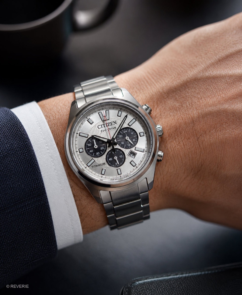 Citizen Mens Eco-Drive Titanium Chrono Sapphire 40mm - Quartz - Silver - Herrklocka - Titan - Safir