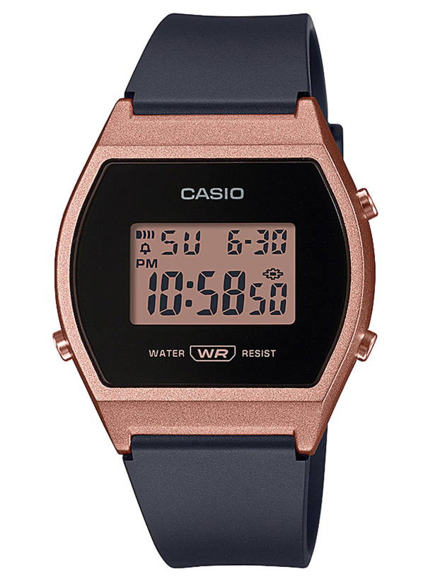 Casio | Petite digital sportklocka med roségulddisplay | LW-204-1AEF - Digitalt - Rött guld - Damklocka - Harts - Akryl