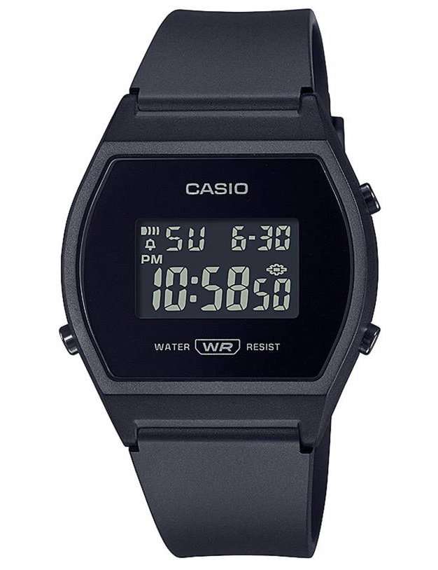 Casio | Digital LED sportklocka med svart resin och 50M vattentålighet | LW-204-1BEF - Digitalt - Rött guld - Damklocka - Hartsled - Akryl