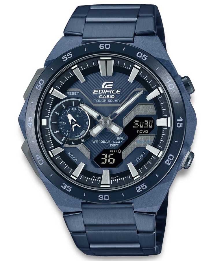Casio Edifice Sospensione ECB-2200CB-2AEF - Analog-digital-mix - Blå - Herrklocka - Rostfri stål - Härdat mineralglas