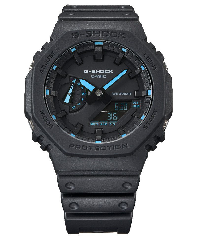 Casio G-Shock med ultraslimmad design och 200M vattenskydd | GA-2100-1A2ER - Analog-digital-mix - Svart - Herrklocka - Harts - Härdat mineralglas