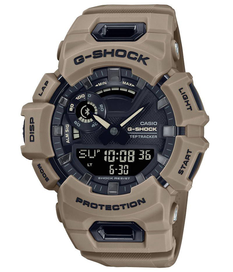 Casio | Urban träningssmartwatch med stegräknare och Bluetooth | GBA-900UU-5AER - Analog-digital-mix - Brun - Herrklocka - Harts - Härdat mineralglas
