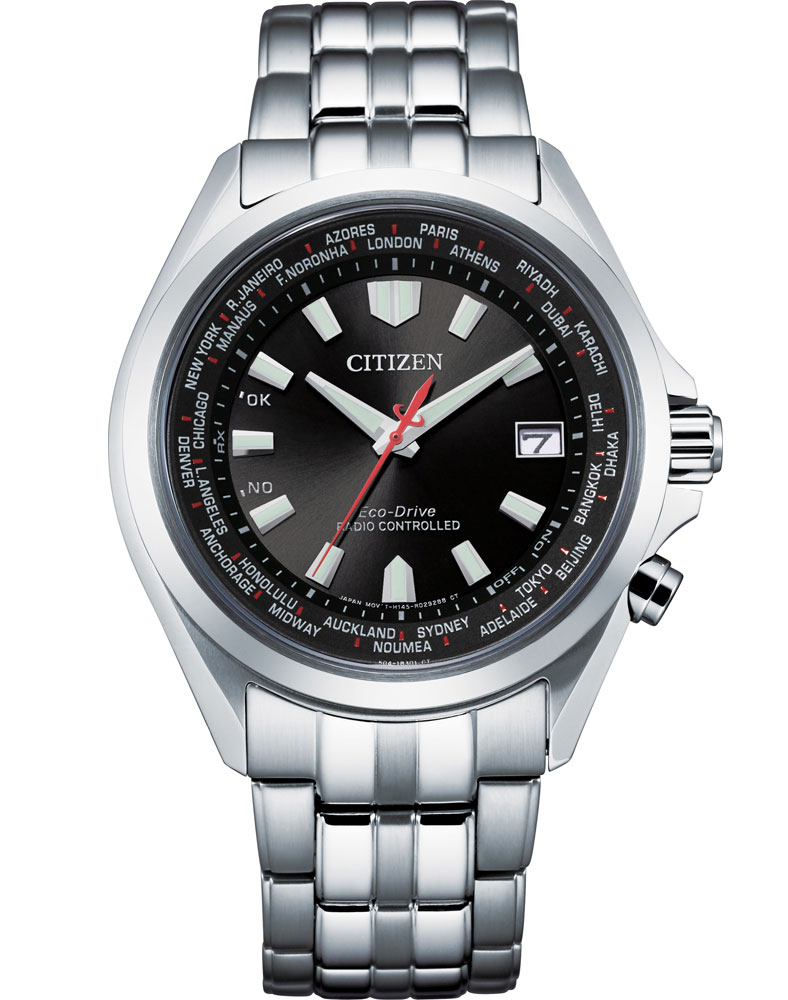 Citizen Eco-Drive Radio Controlled herrklocka med världstid | CB0220-85E - Quartz - Silver - Herrklocka - Rostfri stål - Safir