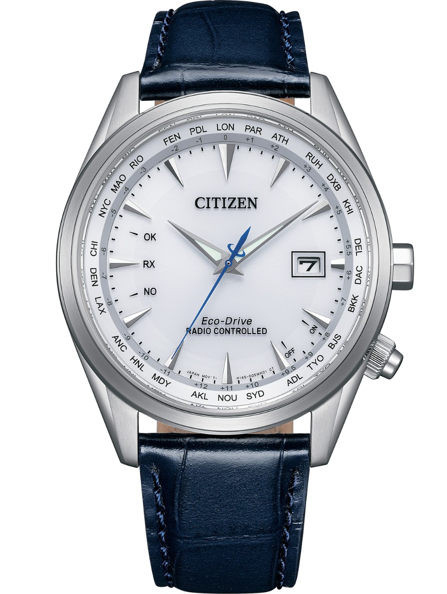 Citizen elegant herrklocka med Eco-Drive och radiostyrd världstid | CB0270-10A - Quartz - Silver - Herrklocka - Läder - Safir