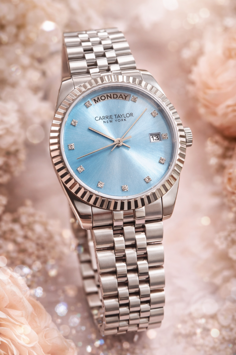 Carrie Taylor Astoria Day-Date Jubilee 31mm - Quartz - Silver - Damklocka - Rostfri stål - Härdat mineralglas