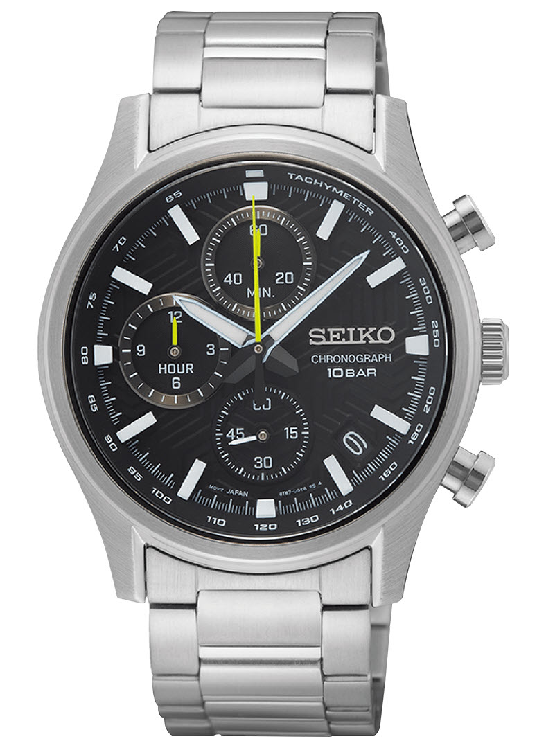 Seiko 39mm Dress Chronograph SSB419P1 - Quartz - Silver - Herrklocka - Rostfri stål - Safir